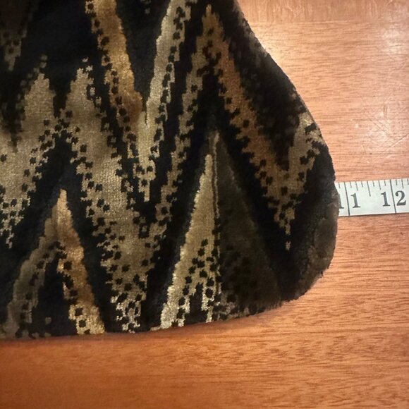 Carpetbags of American Velvet Chevron Print Handbag Mini Rope Handle Vintage - Picture 6 of 8